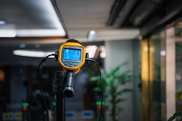 vecteezy a yellow and black device on a tripod 68748546@0.1x